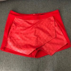 Faux leather envelope skort